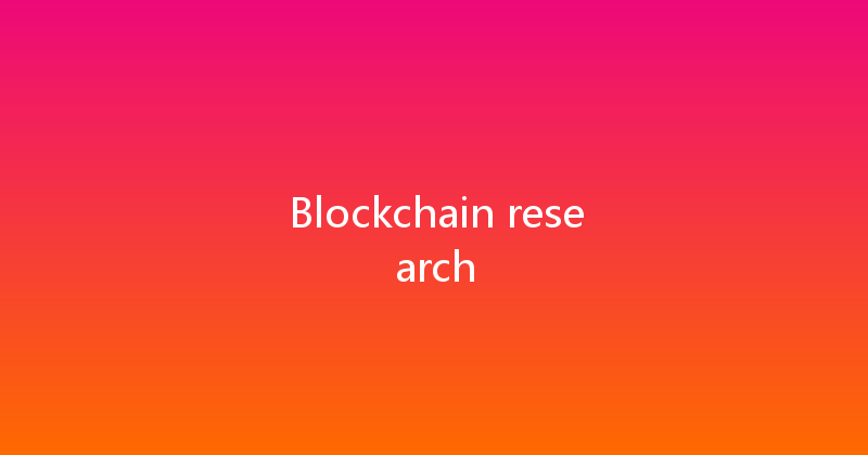 Blockchain research 