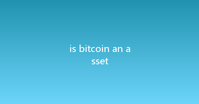 is bitcoin an asset 